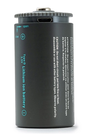 Pale Blue Li-Ion Rechargeable D Battery 2 pack of Dcells with 2x1 charging cable 